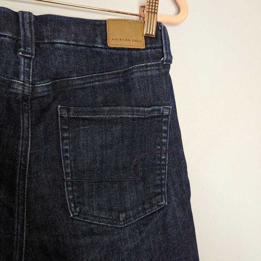 American Eagle Blue Next Level Stretch Curvy High Super Rise Shortie Shorts 6 - Picture 6 of 7